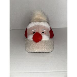 Holiday Time Santa Claus Face Sherpa Baseball Hat Pom Christmas UNISEX Adult NEW